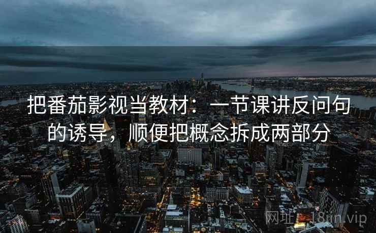 把番茄影视当教材：一节课讲反问句的诱导，顺便把概念拆成两部分