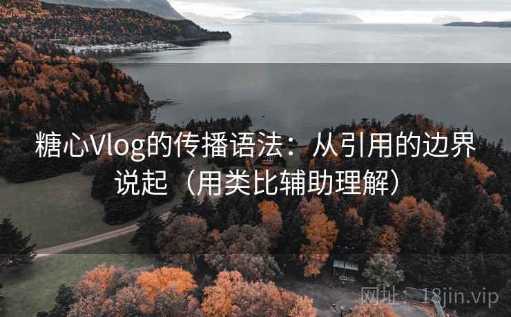 糖心Vlog的传播语法：从引用的边界说起（用类比辅助理解）