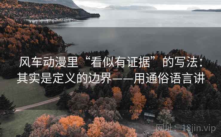 风车动漫里“看似有证据”的写法：其实是定义的边界——用通俗语言讲